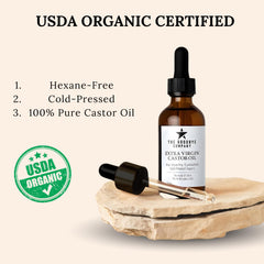 The Goodbye Company castor oil for hairline and scalp care.