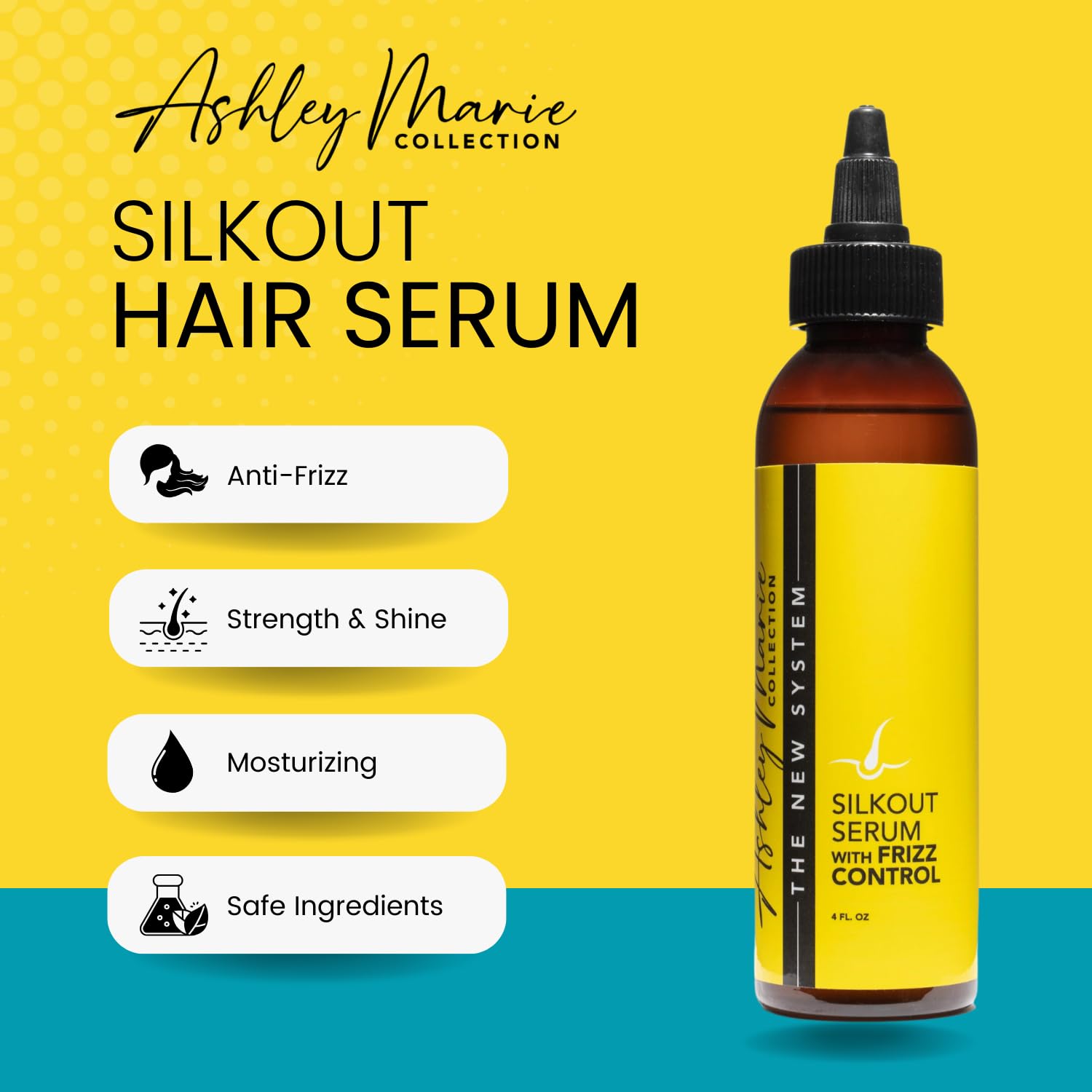The Hair Diagram SilkOut Serum shine-finish image highlights radiant, smooth strands.