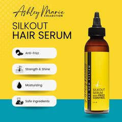 The Hair Diagram SilkOut Serum shine-finish image highlights radiant, smooth strands.
