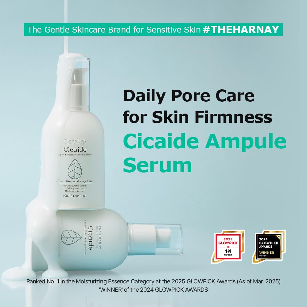 The Harnay Cicaide Ampoule dropper delivers lightweight moisture for daily care