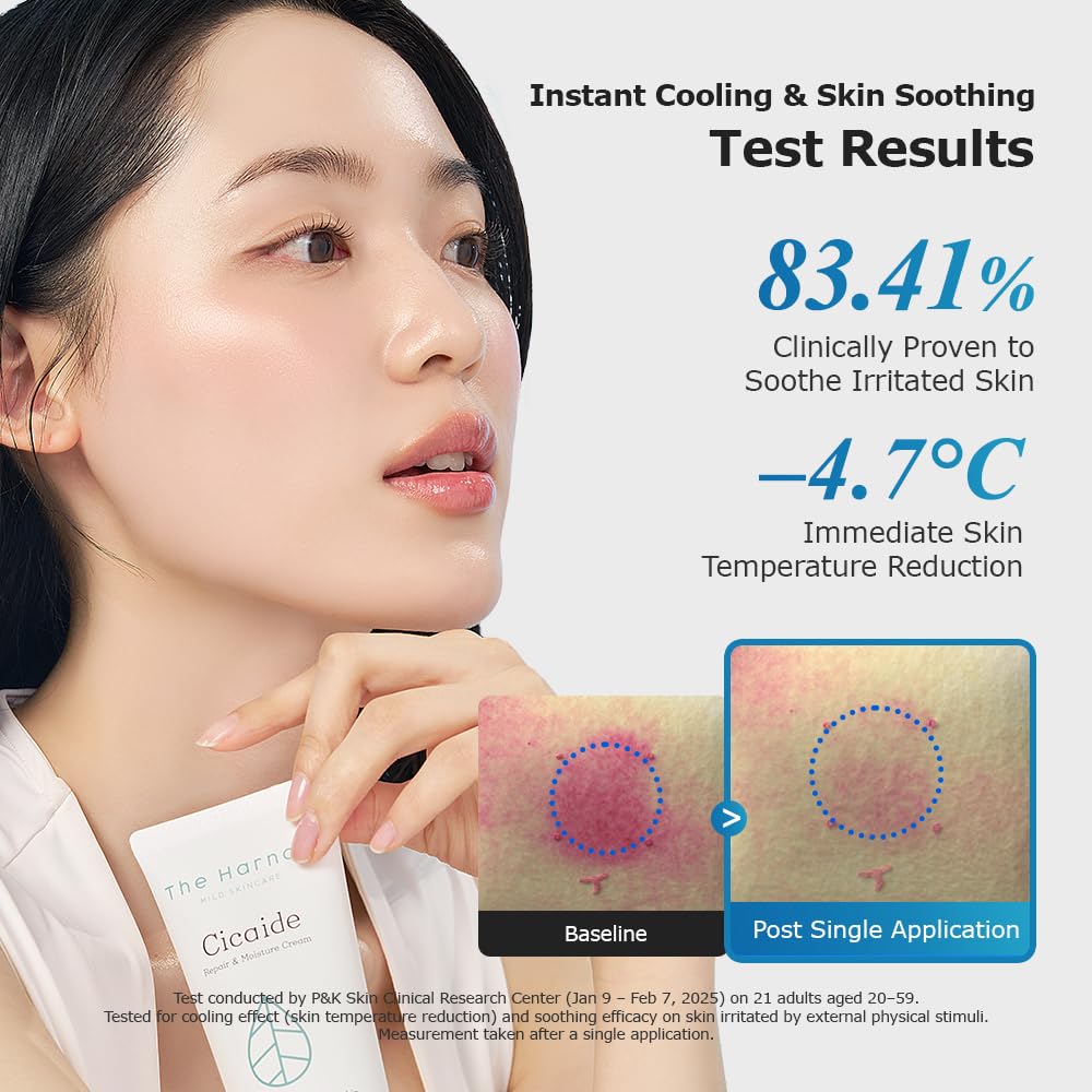 The harnay Cicaide Cream featured in a daily skincare routine setting