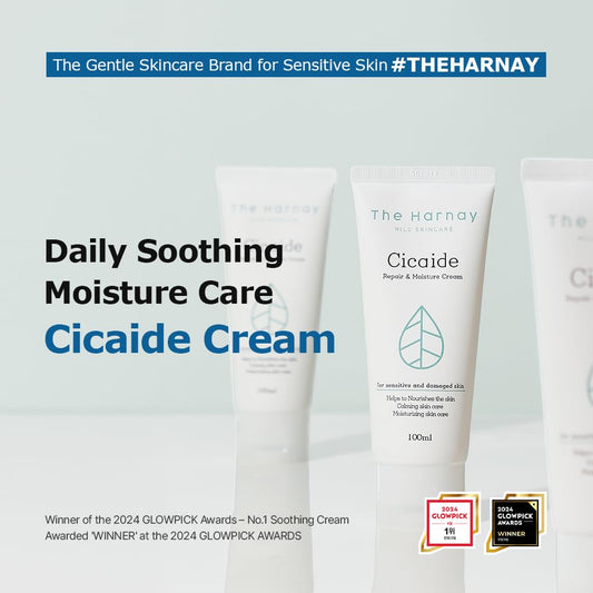 The harnay Cicaide Cream swirl texture showing a lightweight creamy finish