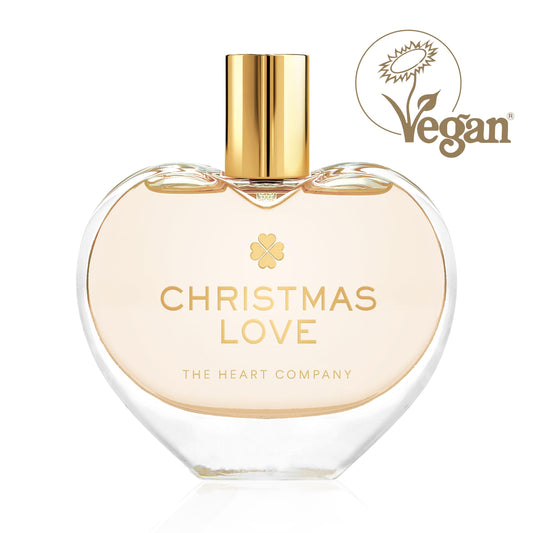 The Heart Company Christmas Love bottle side showcases heart-shaped design ideal for gifting.