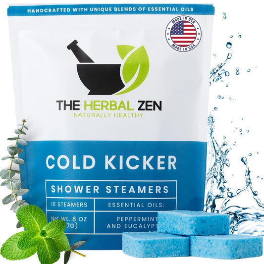 The Herbal Zen Cold Kicker steamers packaging shows a gift-ready box.