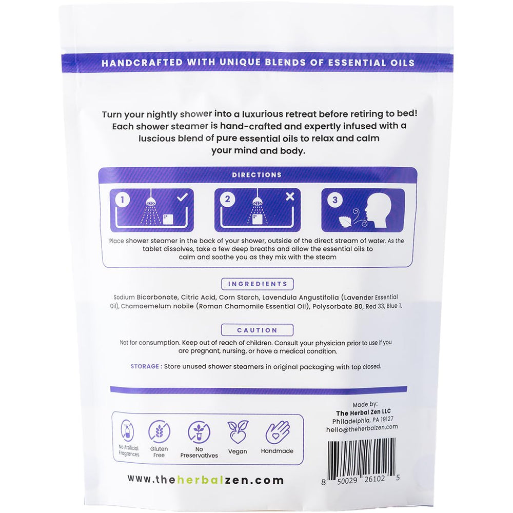 The Herbal Zen Lavender Shower Steamer gift-ready packaging invites thoughtful gifting.