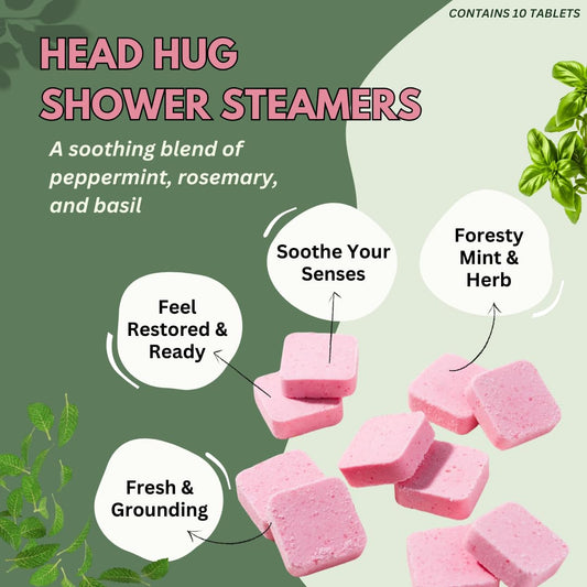 The Herbal Zen peppermint-basil-rosemary blend drops show refreshing aromatics for a calming shower.