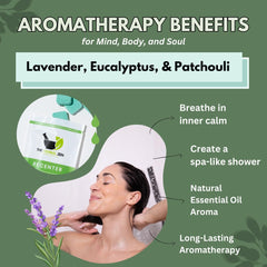 The Herbal Zen Recenter lavender eucalyptus steamer in the shower releasing calming aroma