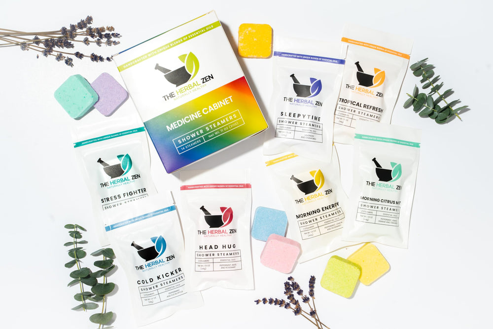 The Herbal Zen 14-piece set dissolves quickly to release fragrance in the shower.