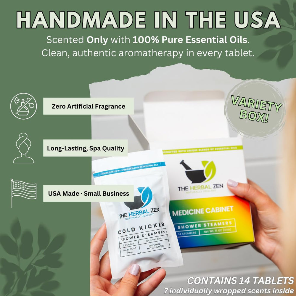 The Herbal Zen shower steamers dissolving in the shower to release fragrance.