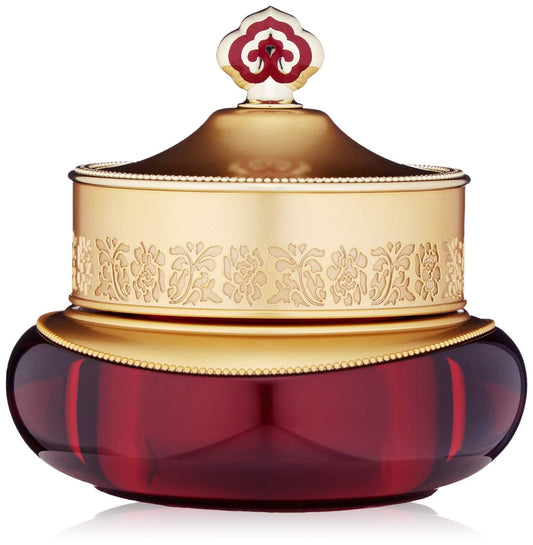 The History of Whoo Jinyulhyang eye cream jar close-up highlighting rich moisture
