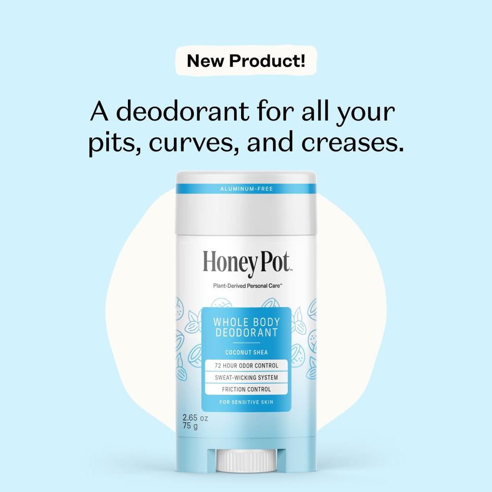 The Honey Pot Coconut Shea deodorant application closeup demonstrates smooth texture for skin