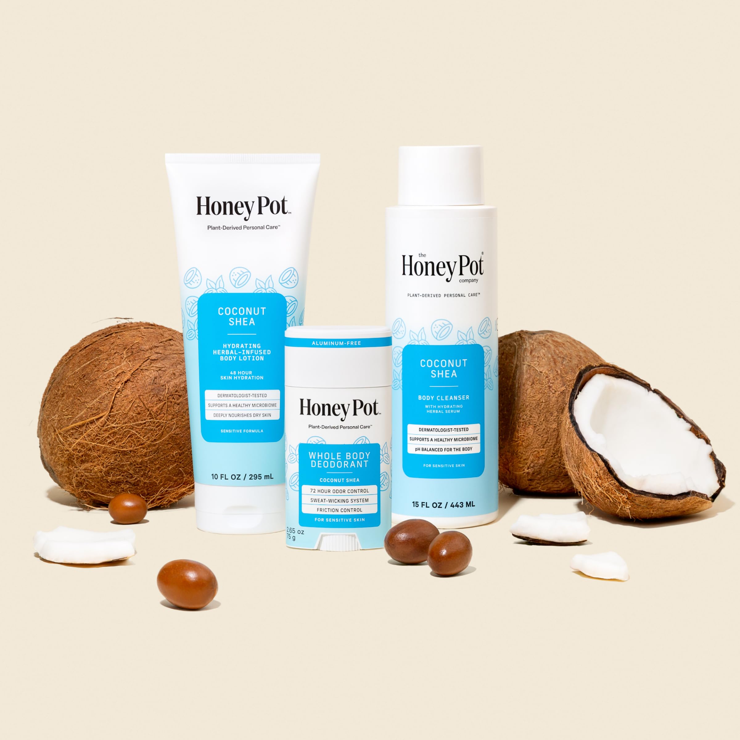 The Honey Pot Coconut Shea Whole Body Deodorant in daily-use setting suggests all-day confidence