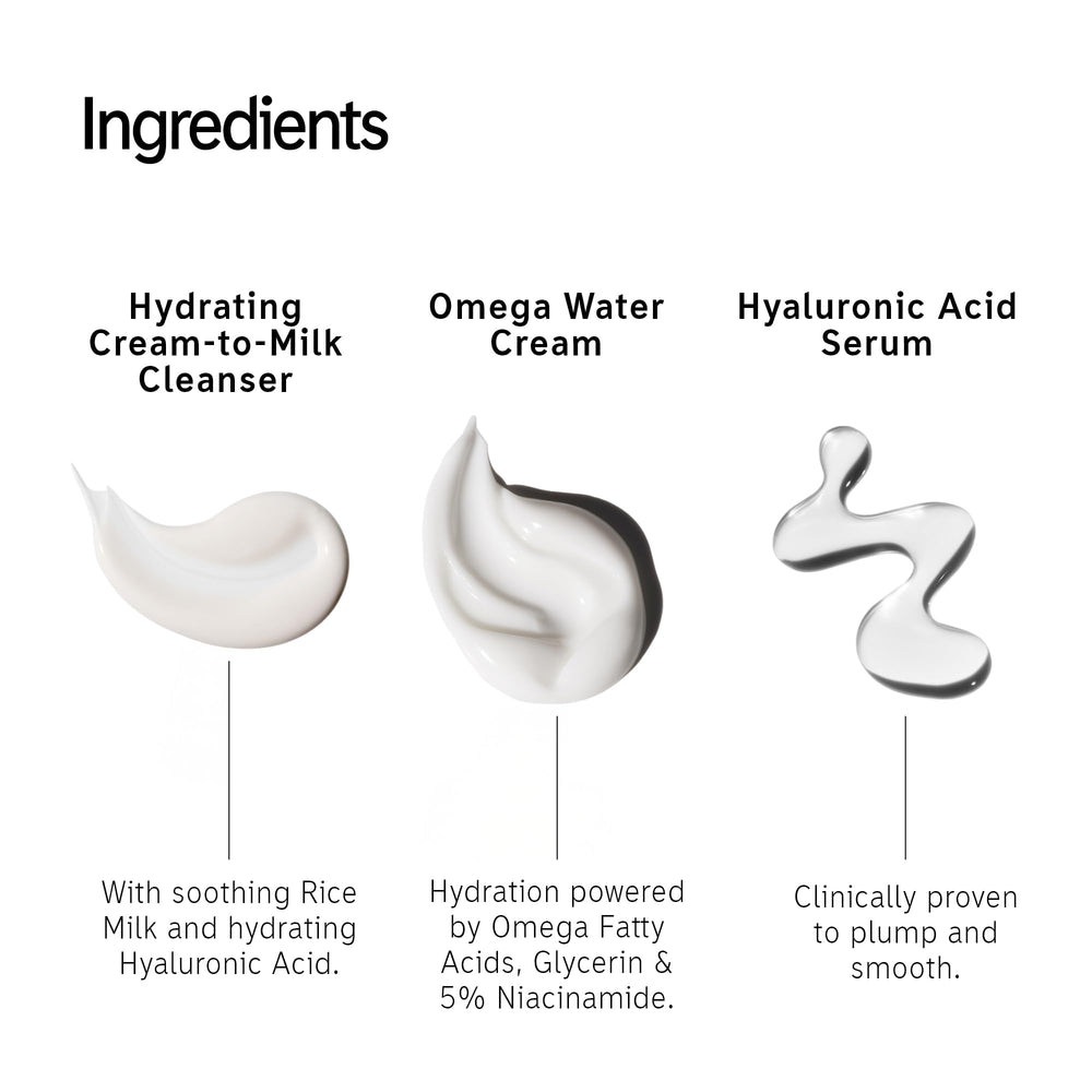 The INKEY List Glow routine trio displayed together for an efficient daily skincare ritual.