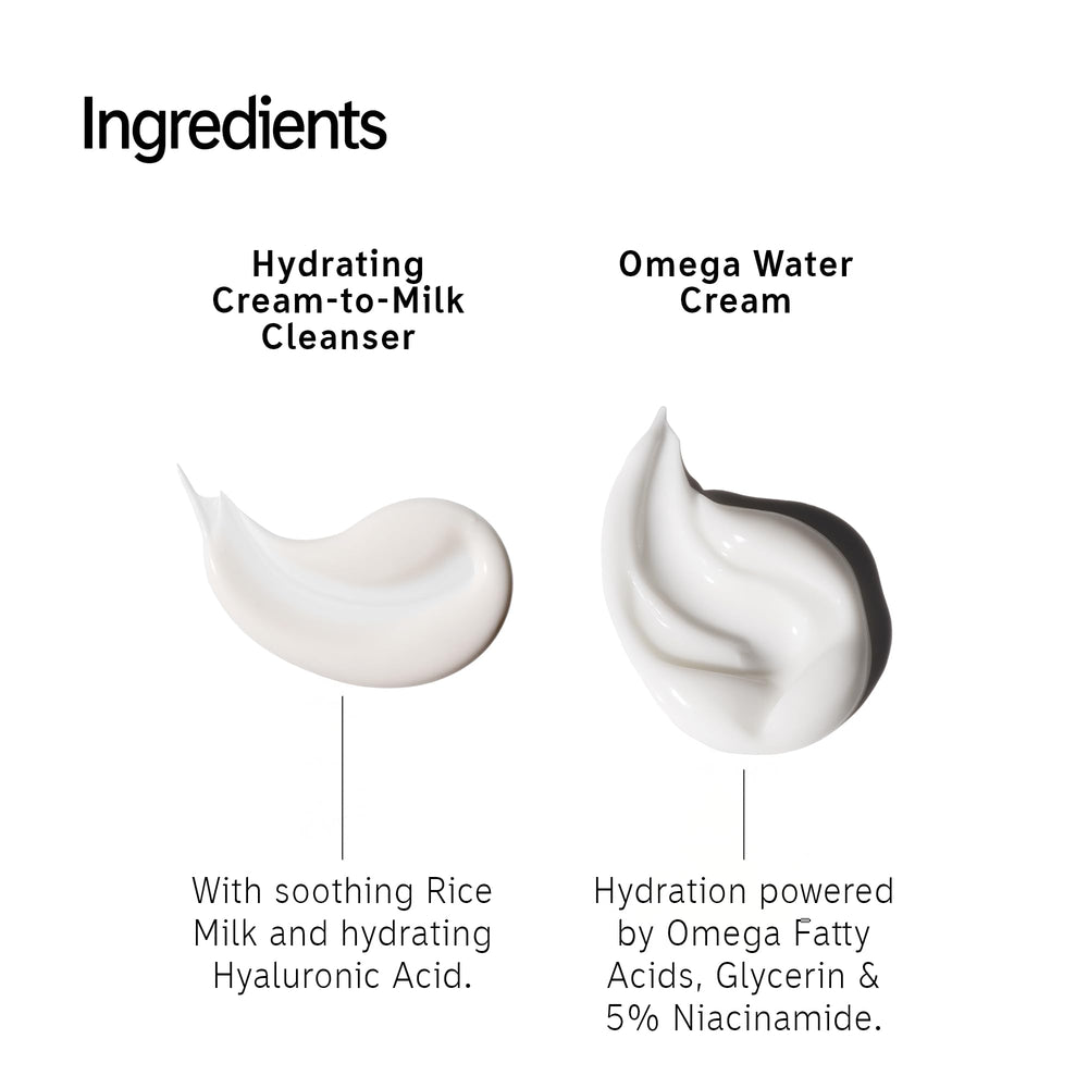 The INKEY List gift set displayed on a bathroom shelf for daily routine.