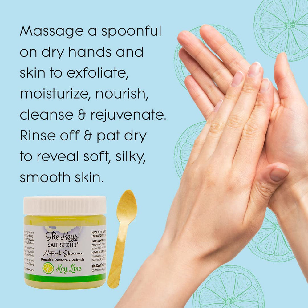 The Keys Salt Scrub hand exfoliation for softer, smoother skin