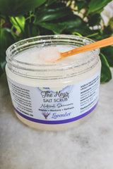 The Keys Salt Scrub lavender fragrance bottle with calming aromatherapy.