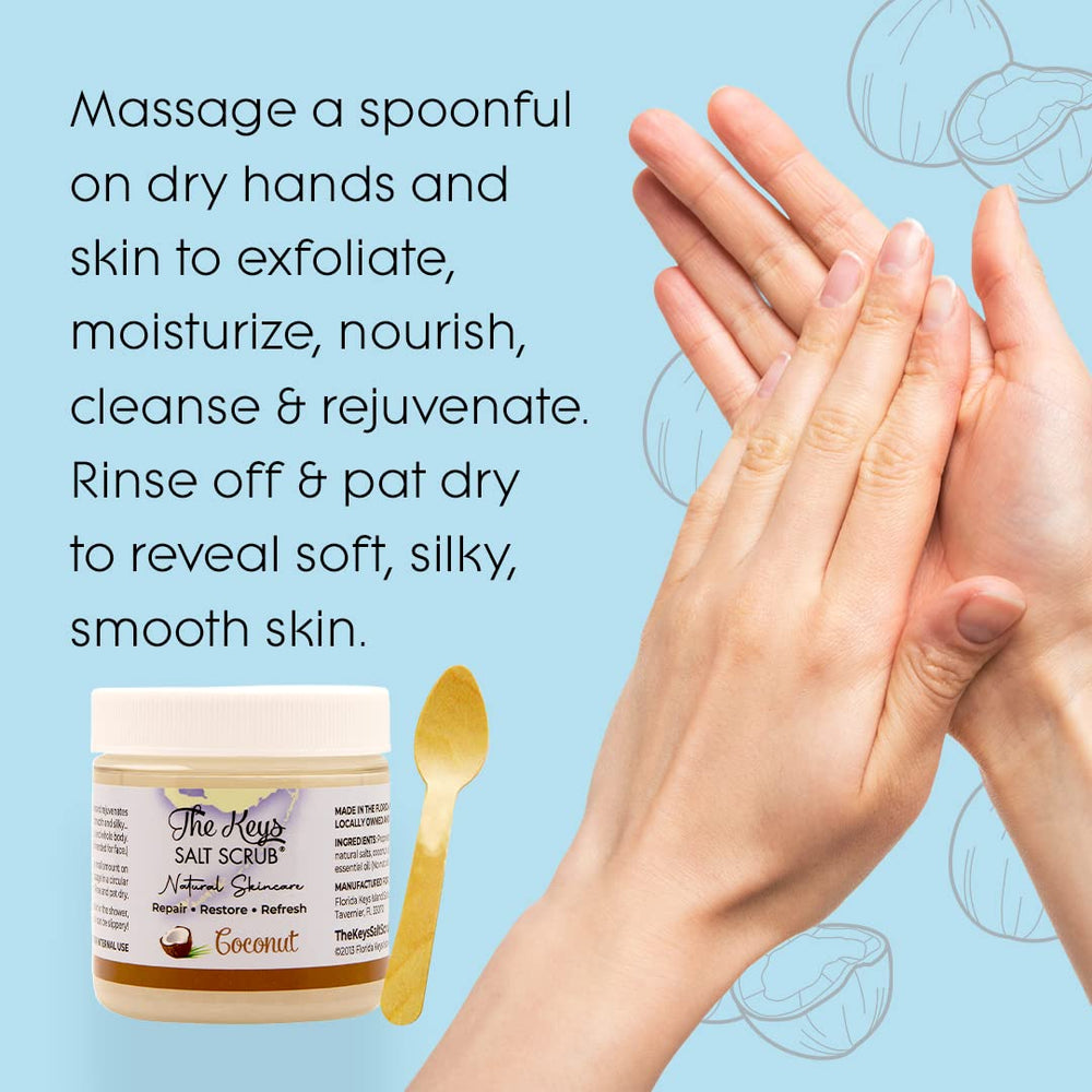 The Keys Salt Scrub pedicure-ready foot care for smooth heels.
