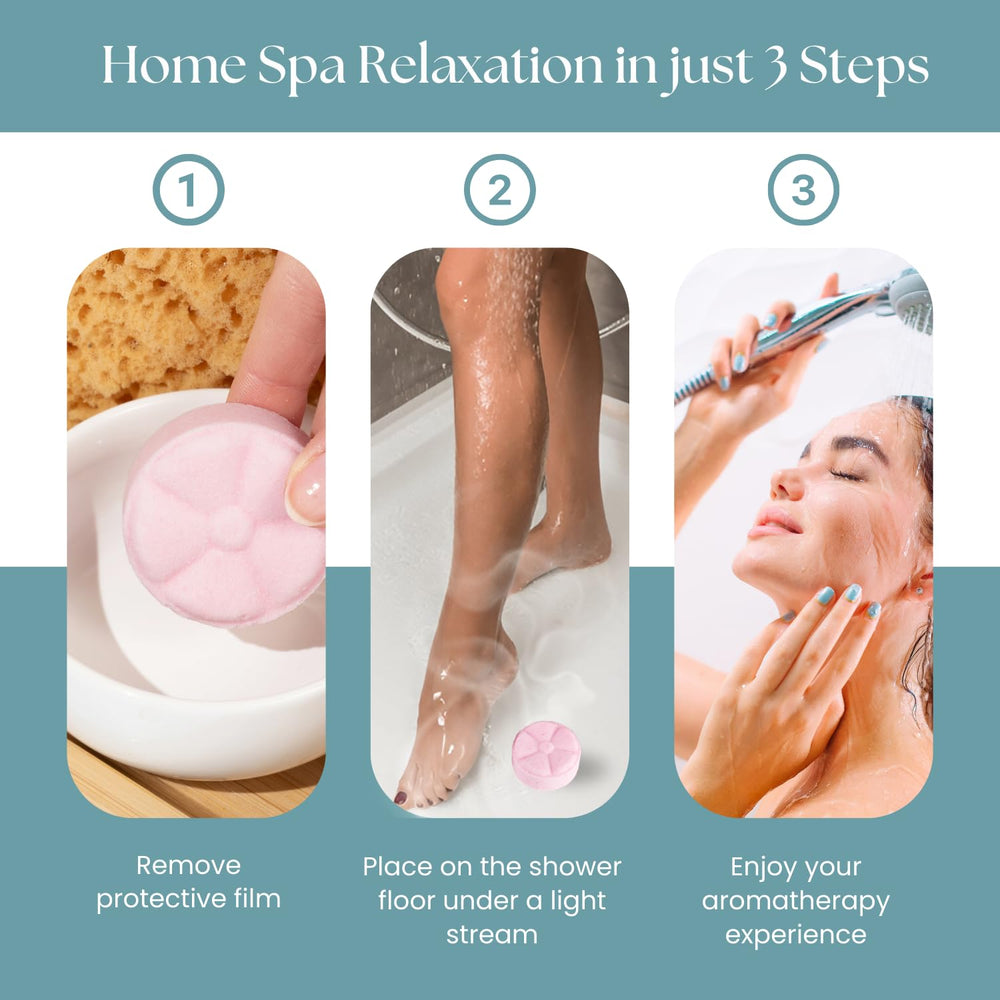 Spa-like shower routine enhanced by eucalyptus and menthol vapors.