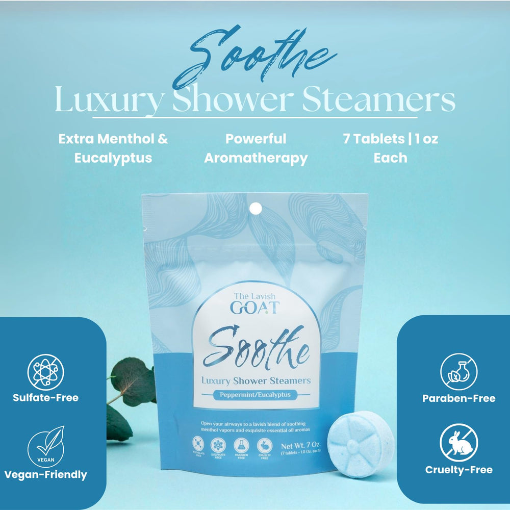 The Lavish Goat Soothe long-lasting steamer provides extended fragrance during showers