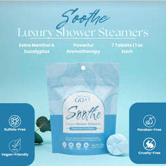 The Lavish Goat Soothe long-lasting steamer provides extended fragrance during showers