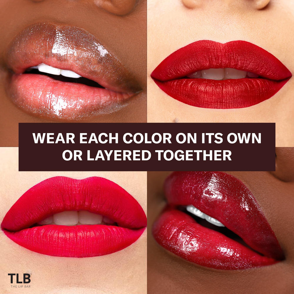 Bawse Lady Blue Red liquid matte lipstick swatch with vibrant shade.