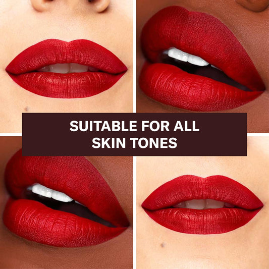 The Lip Bar Bawse Lady wear demonstrates long-lasting color that stays through busy days