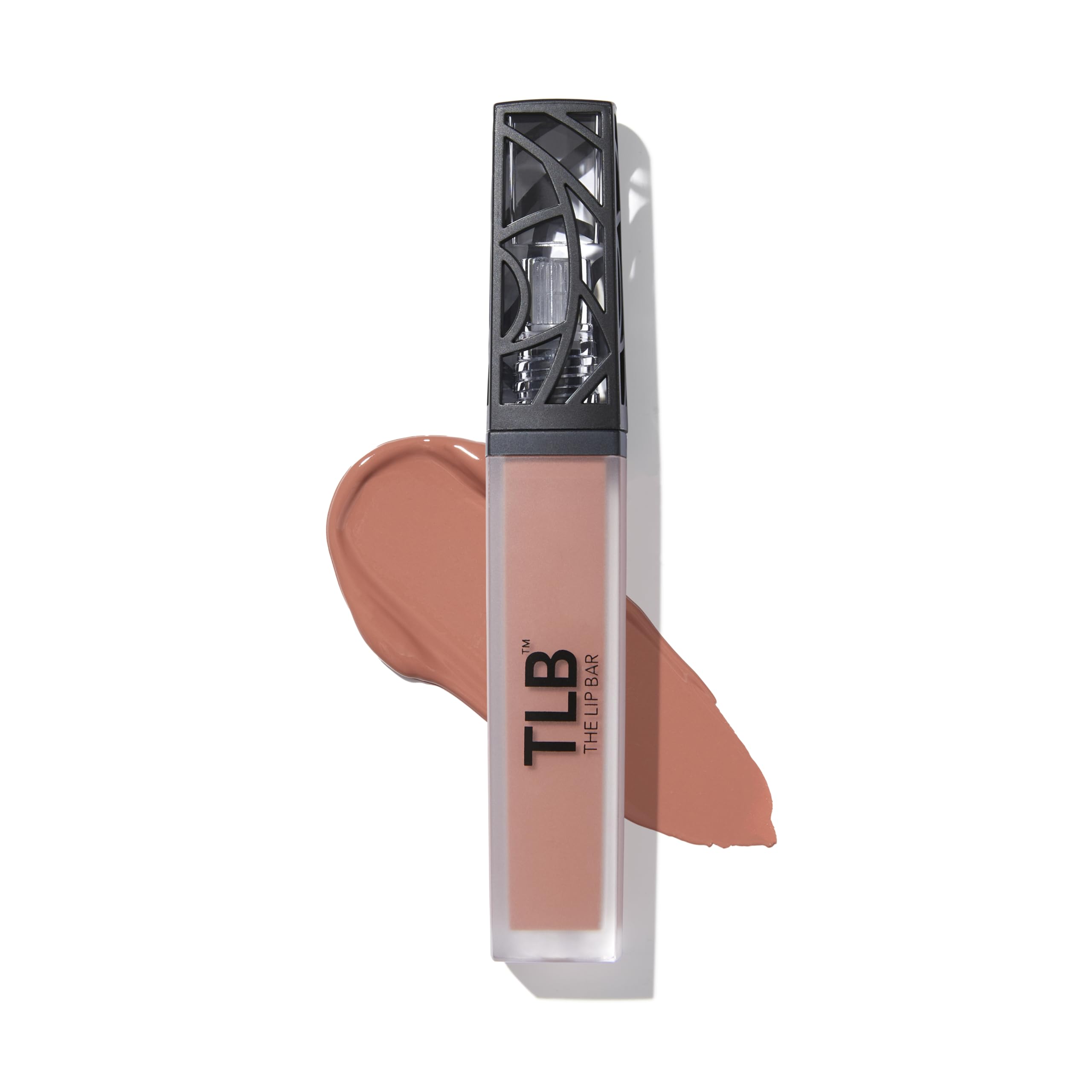 The Lip Bar Commando peachy nude liquid matte with silky glide close up