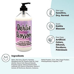 The Lotion Company Dahlia Blossom skin application supports daily moisturization