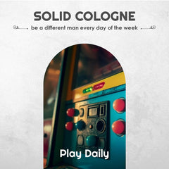 The Man Brand Life of the Party solid cologne tin for social occasions