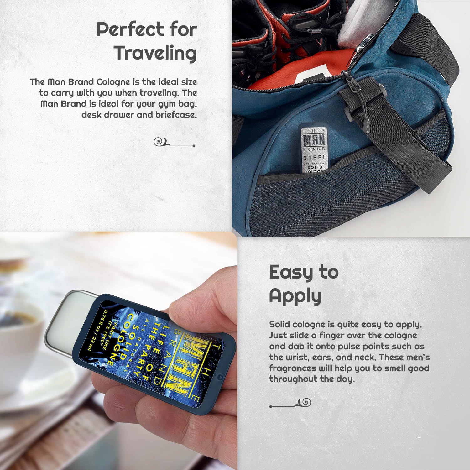 The Man Brand Mystery Man solid cologne tin versatile scent for mood