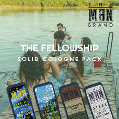 The Man Brand Solid Cologne Application on skin, mess-free wear.