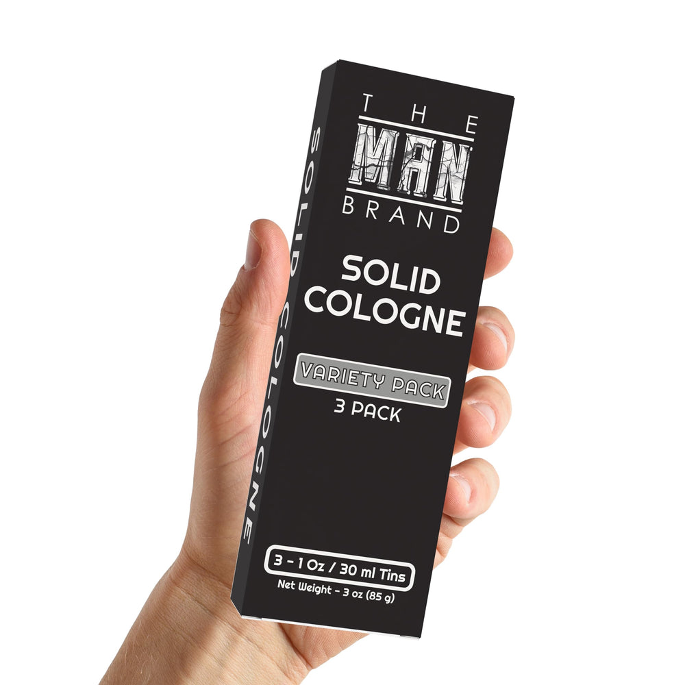 The Man Brand Sweet Tobacco solid cologne with a refined aroma.