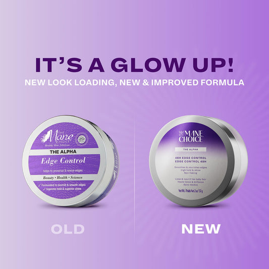 The Mane Choice The Alpha 48H Edge Control applied on edges shows long-lasting hold.