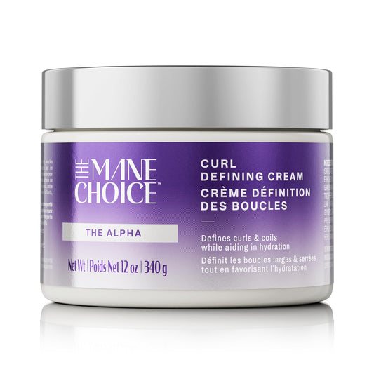 The Mane Choice Alpha Curly As Can Be curl defining cream bottle highlights hydration and definition