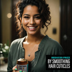 Hair application shot highlights easy drop-by-drop use for targeted care.