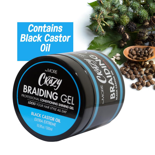 Applying The MORE gel on damp hair defines braids with lasting control.