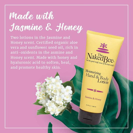 Front view of The Naked Bee Jasmine & Honey lotion 2-pack showing convenience and value.