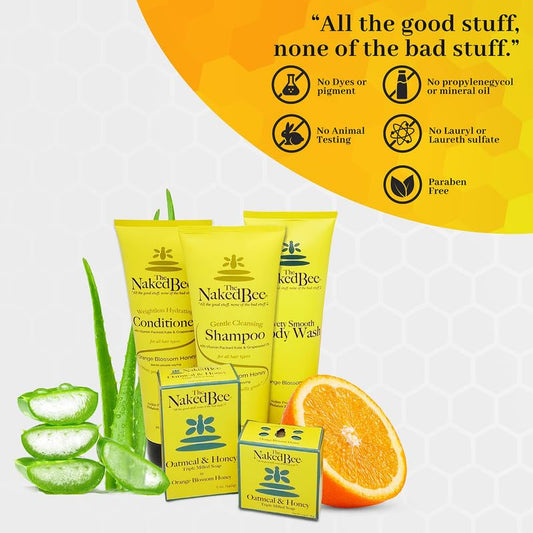 The Naked Bee lotion back label shows ingredients for informed, skin-friendly care.