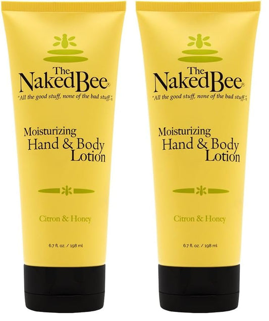 The Naked Bee Nourishing Body Lotion bottle front view for all skin types and hydration.