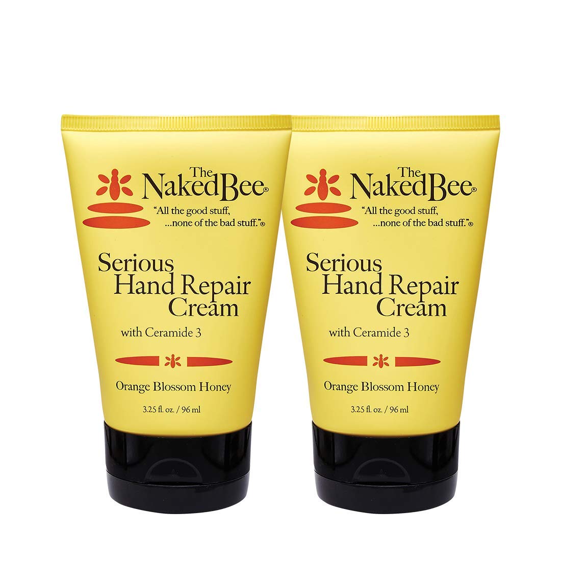 The Naked Bee Orange Blossom Honey Ceramide 3 2-Pack pack-shot shows nourishing hand repair.