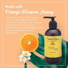 The Naked Bee lotion label closeup showing natural ingredients and cruelty-free promise.