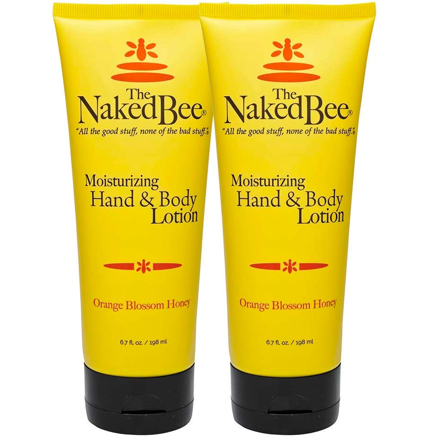 The Naked Bee Orange Blossom Honey Hand Lotion 2-pack, front view, for daily hydration.