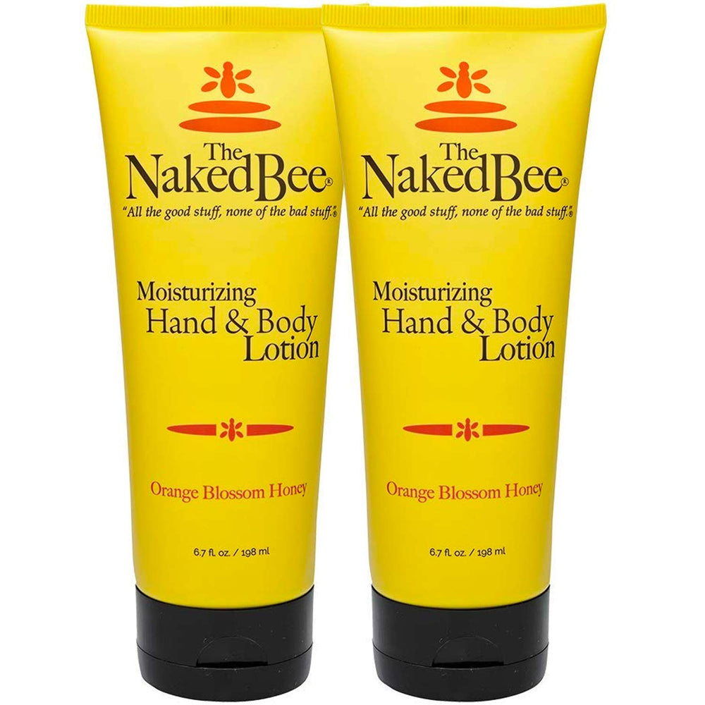 The Naked Bee Orange Blossom Honey Hand Lotion 2-pack, front view, for daily hydration.
