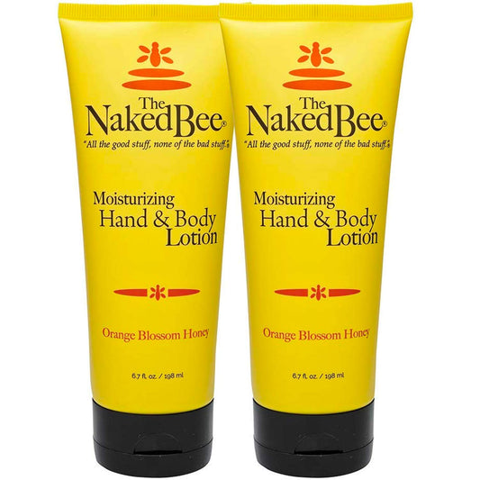 The Naked Bee Orange Blossom Honey Hand Lotion 2-pack, front view, for daily hydration.