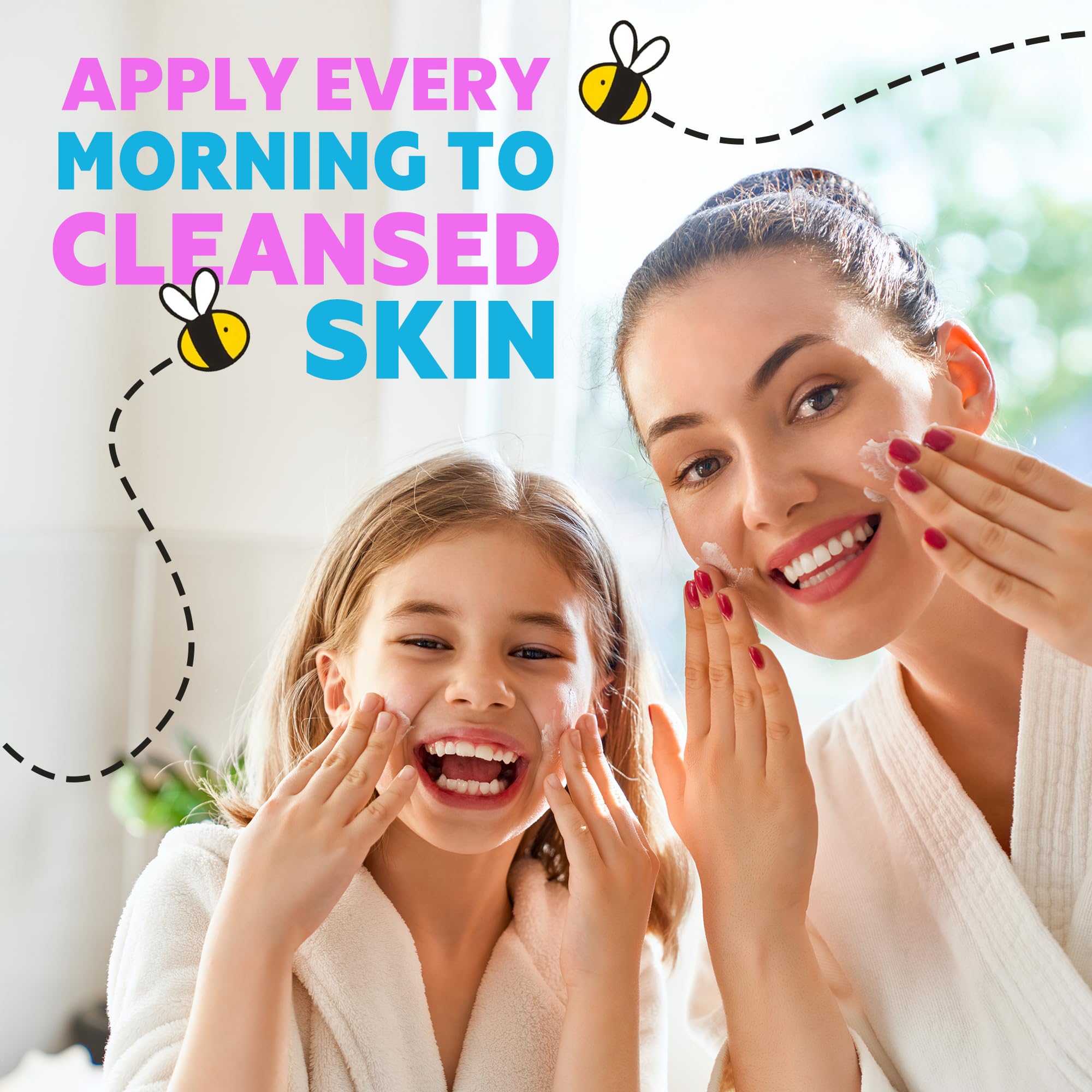 The Natural and Organic Family Kid Face Sunscreen Moisturizer ingredients shot focuses on zinc oxide and botanicals.