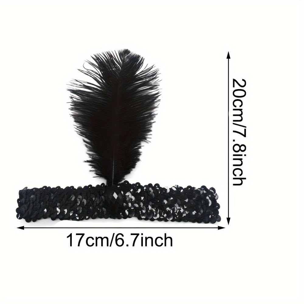 The Only One black sequin headband serves as a versatile party accessory.