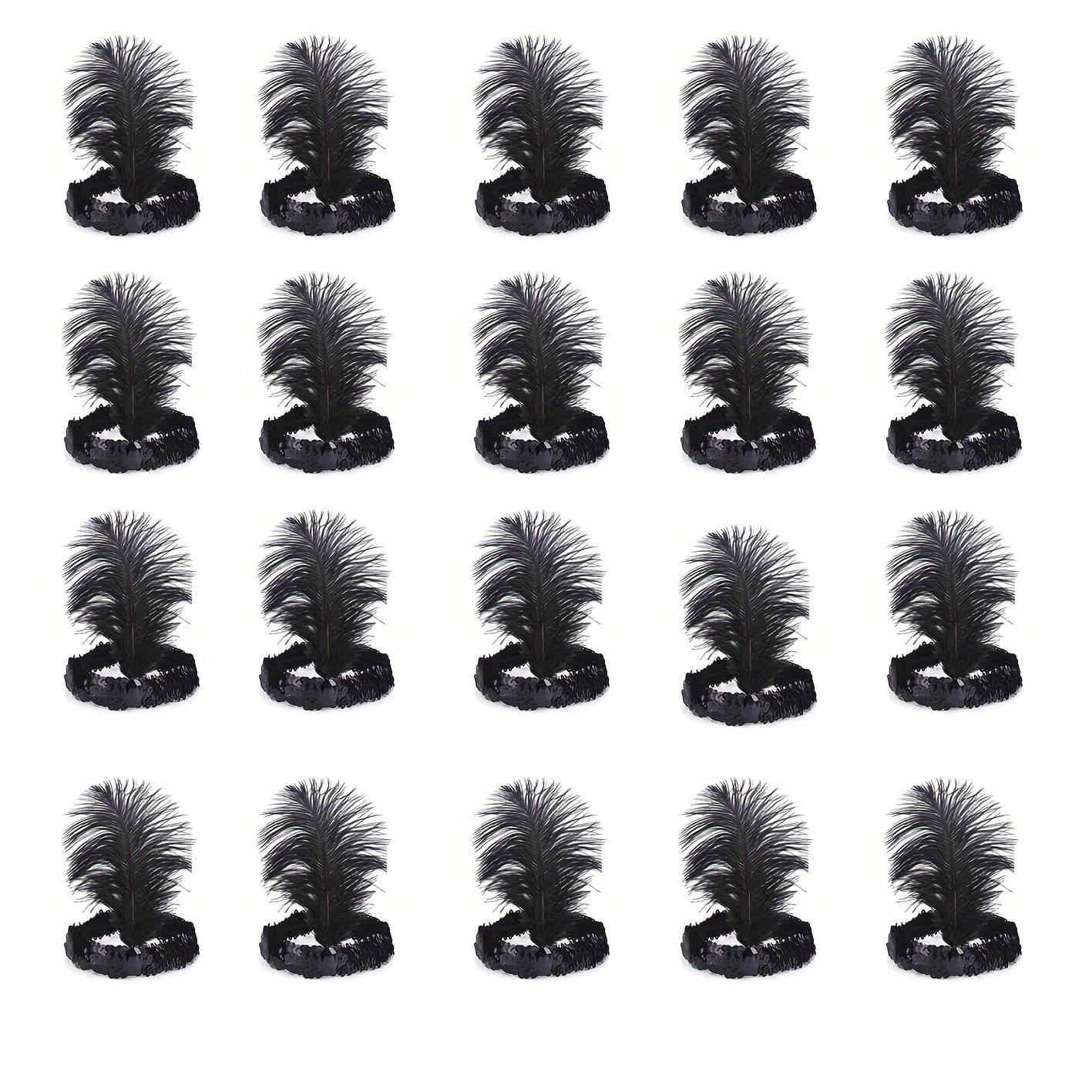 The Only One Halloween black sequin feather headband for festive costumes.