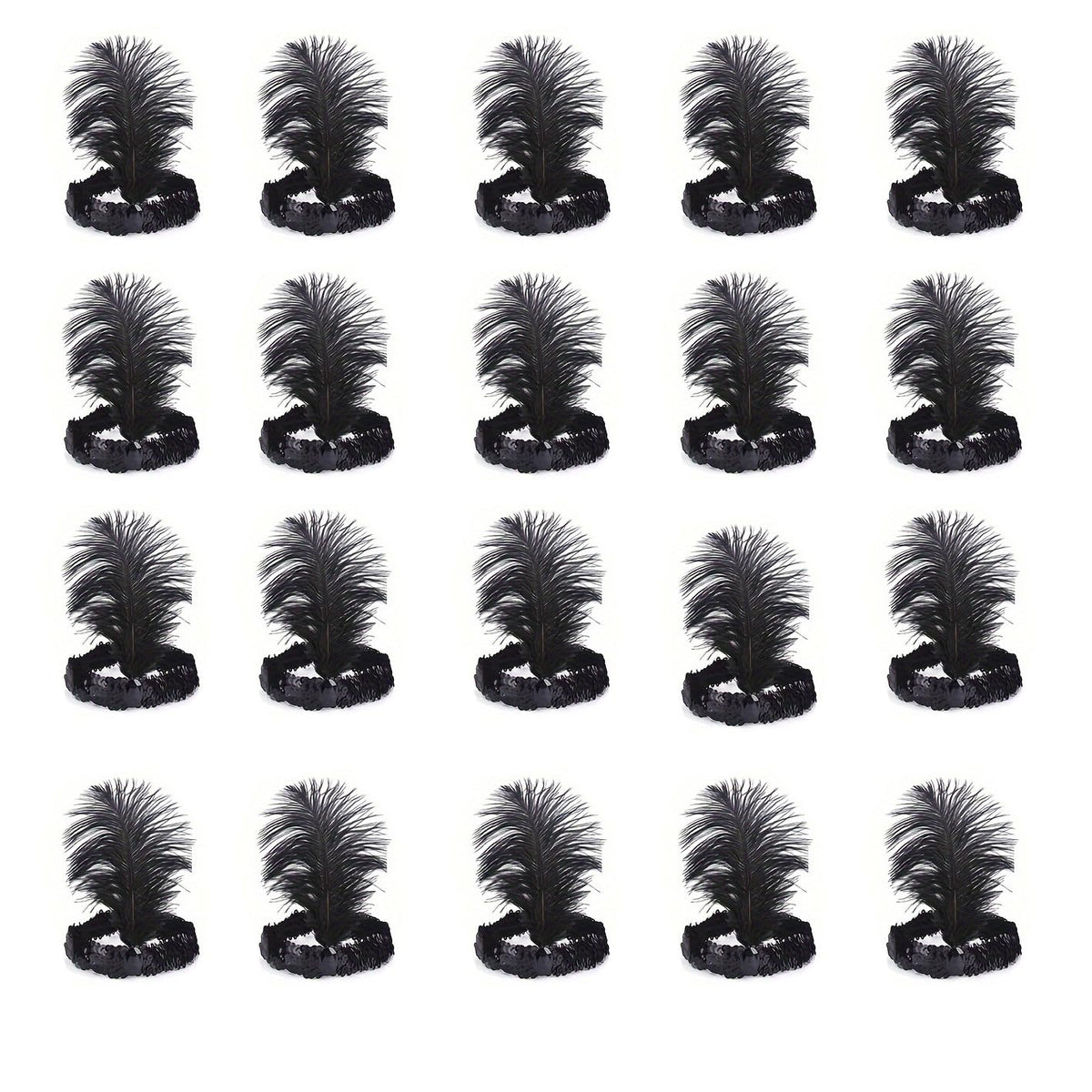 The Only One Halloween black sequin feather headband for festive costumes.