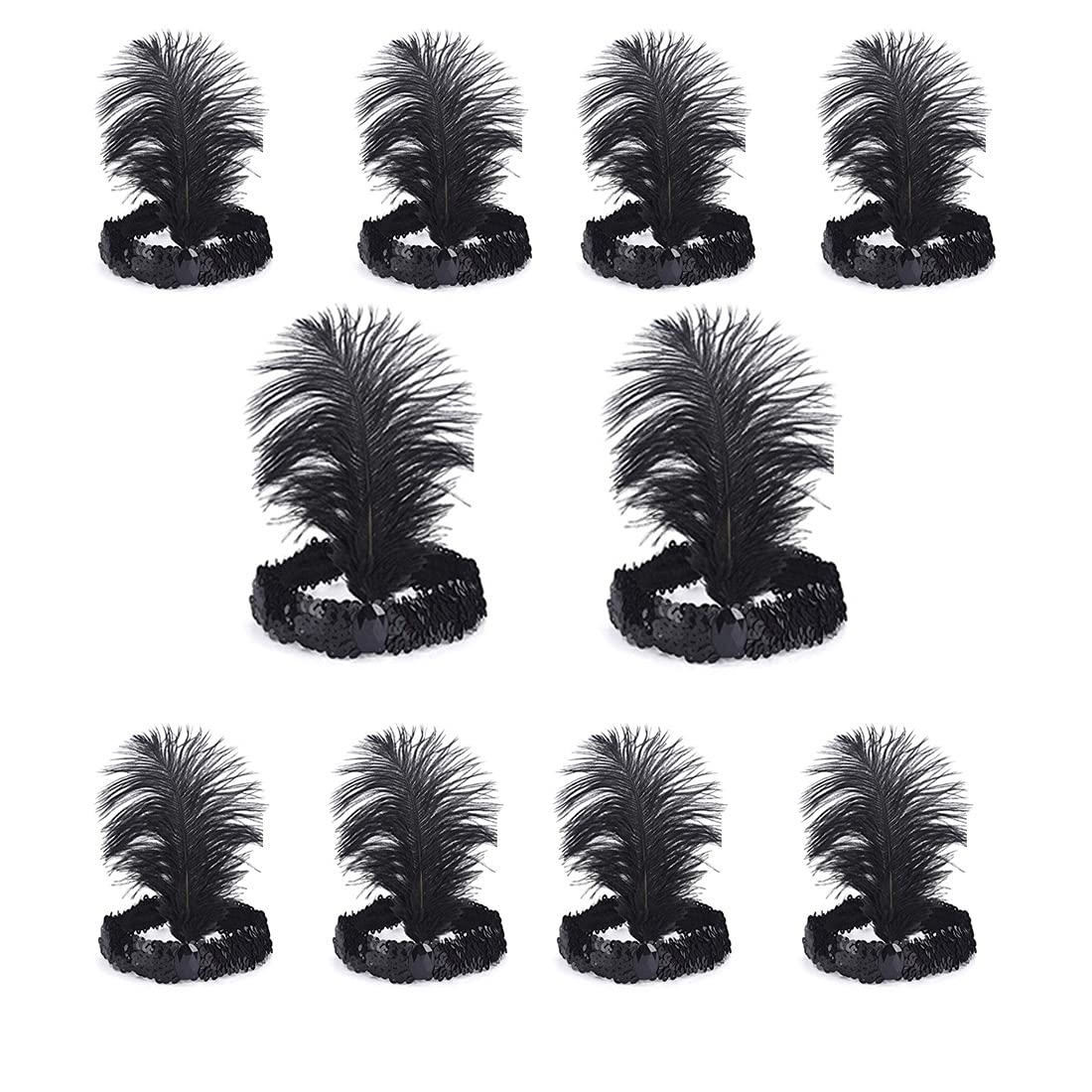 The Only One vintage feather headband complements elegant costumes and stage performances.