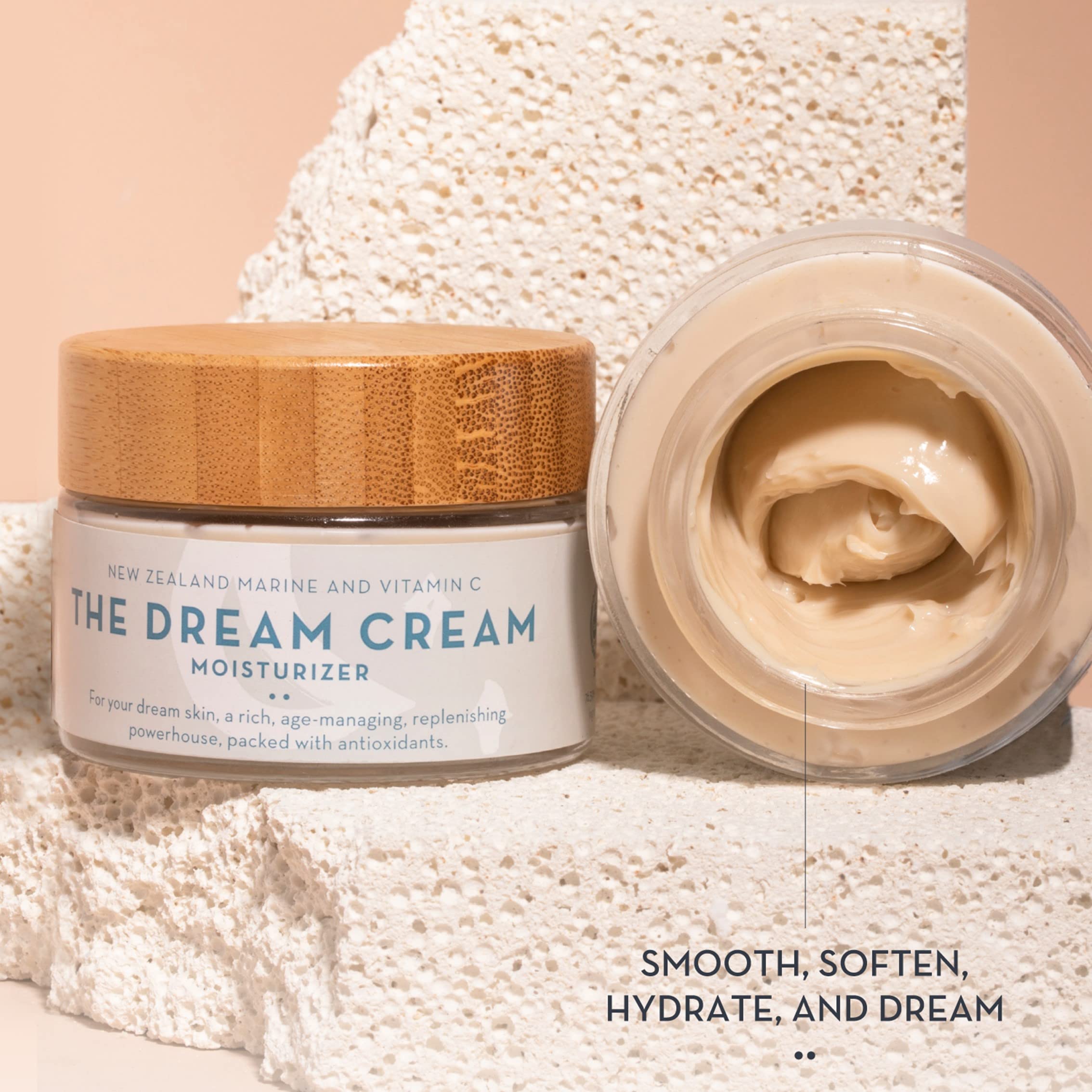 Applying The Organic Skin Co Dream Cream to the neck area for targeted care